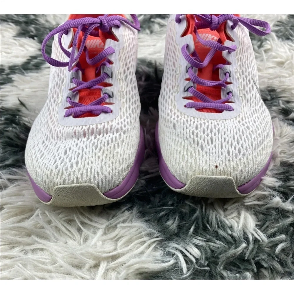 Nike Women's Zoom Fit Training Running Shoes Size 8 704658-101 White Purple Pink
